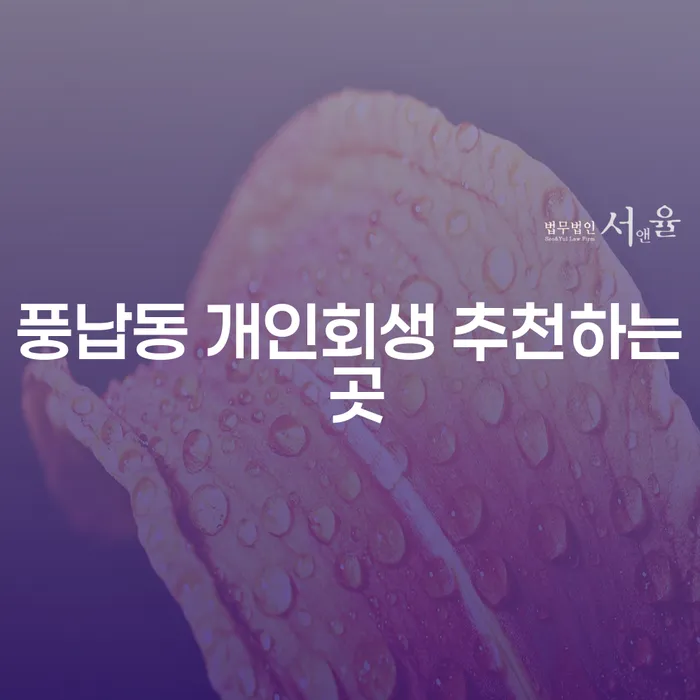 풍납동 개인회생 추천하는 곳