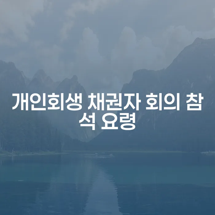 개인회생 채권자 회의, 어떻게 준비해야 할까요?