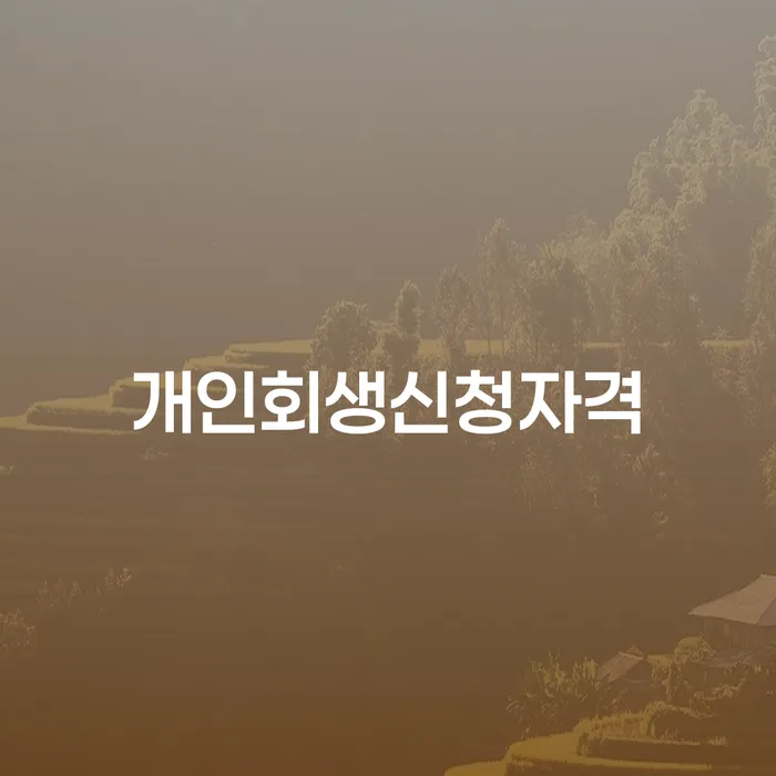 양재동 개인회생 신청자격과 절차 이해하기
